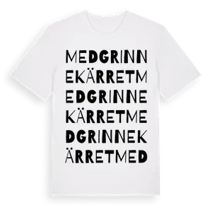 Medgrinnekärret ordlek t-shirt – ekologisk bomull t-shirt från Pinshirt
