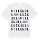 White t-shirt med Millekulla ordlek t-shirt