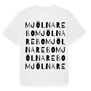 Mjölnarebo ordlek t-shirt – ekologisk bomull t-shirt från Pinshirt