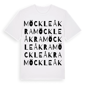 Möckleåkra ordlek t-shirt – ekologisk bomull t-shirt från Pinshirt