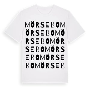 Mörsebo ordlek t-shirt – ekologisk bomull t-shirt från Pinshirt