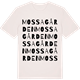 Vintage White t-shirt med Mossagården ordlek t-shirt