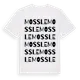 White t-shirt med Mossle ordlek t-shirt