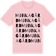 Pink Cotton t-shirt med Munka gård ordlek t-shirt