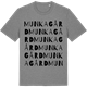 Mid Heather Gray t-shirt med Munka gård ordlek t-shirt