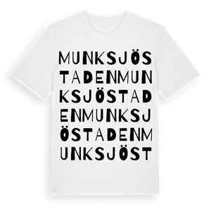 Munksjöstaden ordlek t-shirt – ekologisk bomull t-shirt från Pinshirt