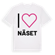 White t-shirt med Jag älskar Näset t-shirt stort tryck