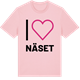 Pink Cotton t-shirt med Jag älskar Näset t-shirt stort tryck