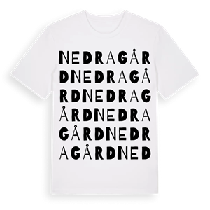 Nedragård ordlek t-shirt – ekologisk bomull t-shirt från Pinshirt
