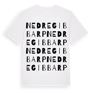 Nedre Gibbarp ordlek t-shirt – ekologisk bomull t-shirt från Pinshirt