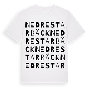Nedre Starbäck ordlek t-shirt – ekologisk bomull t-shirt från Pinshirt