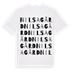 White t-shirt med Nilsagård ordlek t-shirt