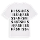 White t-shirt med Nissanäs ordlek t-shirt