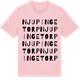 Pink Cotton t-shirt med Njupingetorp ordlek t-shirt