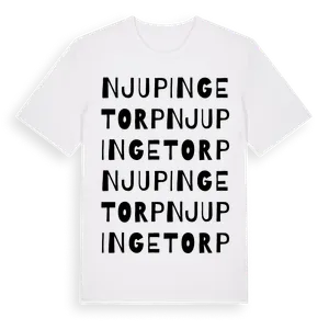 Njupingetorp ordlek t-shirt – ekologisk bomull t-shirt från Pinshirt