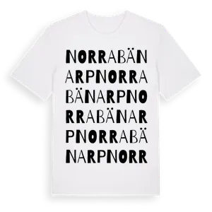 Norra Bänarp ordlek t-shirt – ekologisk bomull t-shirt från Pinshirt