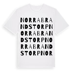 Norra Brandstorp ordlek t-shirt – ekologisk bomull t-shirt från Pinshirt