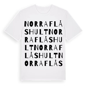 Norra Flåshult ordlek t-shirt – ekologisk bomull t-shirt från Pinshirt