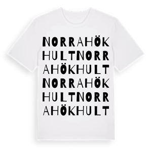 Norra Hökhult ordlek t-shirt – ekologisk bomull t-shirt från Pinshirt