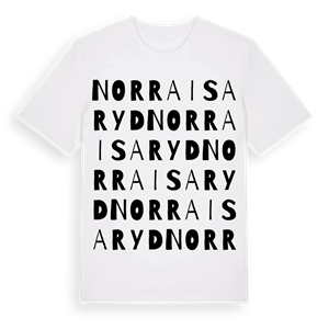 Norra Isaryd ordlek t-shirt – ekologisk bomull t-shirt från Pinshirt