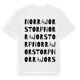 White t-shirt med Norra Jorstorp ordlek t-shirt