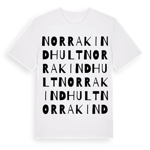 Norra Kindhult ordlek t-shirt – ekologisk bomull t-shirt från Pinshirt