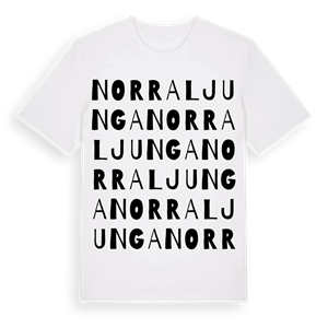 Norra Ljunga ordlek t-shirt – ekologisk bomull t-shirt från Pinshirt