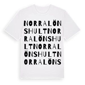 Norra Lönshult ordlek t-shirt – ekologisk bomull t-shirt från Pinshirt