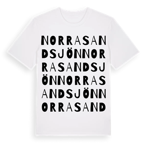 Norra Sandsjön ordlek t-shirt – ekologisk bomull t-shirt från Pinshirt