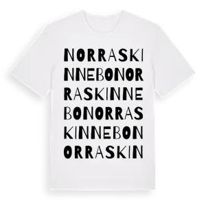 Norra Skinnebo ordlek t-shirt – ekologisk bomull t-shirt från Pinshirt