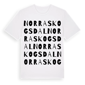 Norra skogsdal ordlek t-shirt – ekologisk bomull t-shirt från Pinshirt