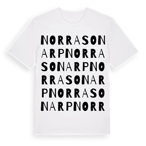 Norra Sonarp ordlek t-shirt – ekologisk bomull t-shirt från Pinshirt