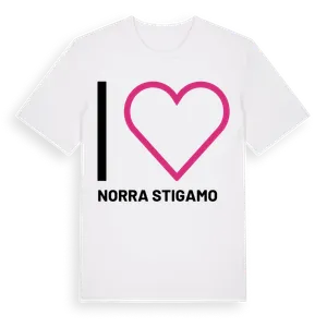 Jag älskar Norra Stigamo t-shirt stort tryck – ekologisk bomull t-shirt från Pinshirt