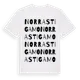 White t-shirt med Norra Stigamo ordlek t-shirt