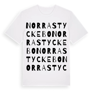 Norra Styckebo ordlek t-shirt – ekologisk bomull t-shirt från Pinshirt