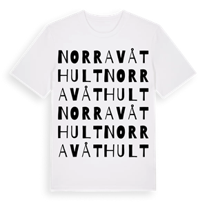 Norra Våthult ordlek t-shirt – ekologisk bomull t-shirt från Pinshirt