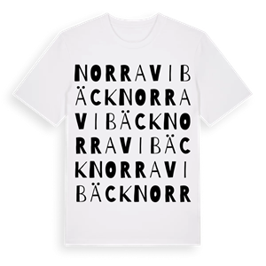 Norra Vibäck ordlek t-shirt – ekologisk bomull t-shirt från Pinshirt