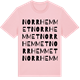 Pink Cotton t-shirt med Norrhemmet ordlek t-shirt