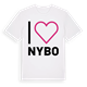 White t-shirt med Jag älskar Nybo t-shirt stort tryck
