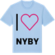 Blue Soul t-shirt med Jag älskar Nyby t-shirt stort tryck