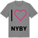 Mid Heather Gray t-shirt med Jag älskar Nyby t-shirt stort tryck