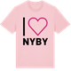 Pink Cotton t-shirt med Jag älskar Nyby t-shirt stort tryck