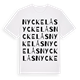 White t-shirt med Nyckelås ordlek t-shirt
