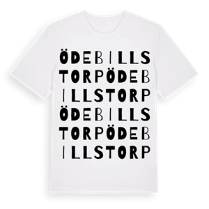 Ödebillstorp ordlek t-shirt – ekologisk bomull t-shirt från Pinshirt