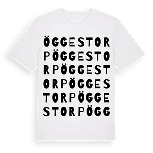 Öggestorp ordlek t-shirt – ekologisk bomull t-shirt från Pinshirt