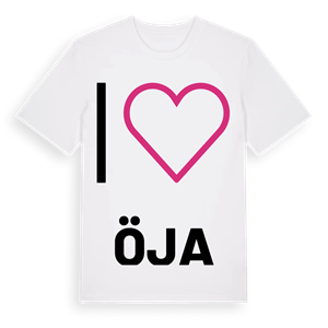Jag älskar Öja t-shirt stort tryck – ekologisk bomull t-shirt från Pinshirt