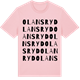 Pink Cotton t-shirt med Olansryd ordlek t-shirt
