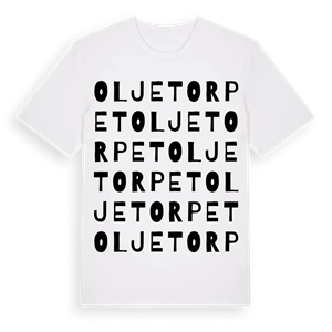 Oljetorpet ordlek t-shirt – ekologisk bomull t-shirt från Pinshirt