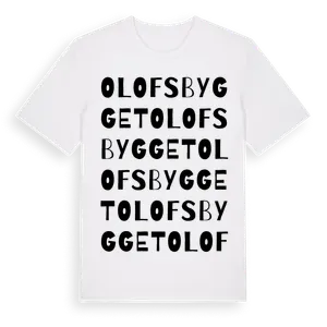 Olofsbygget ordlek t-shirt – ekologisk bomull t-shirt från Pinshirt