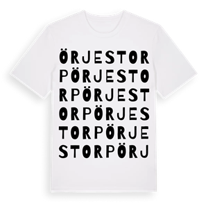 Örjestorp ordlek t-shirt – ekologisk bomull t-shirt från Pinshirt